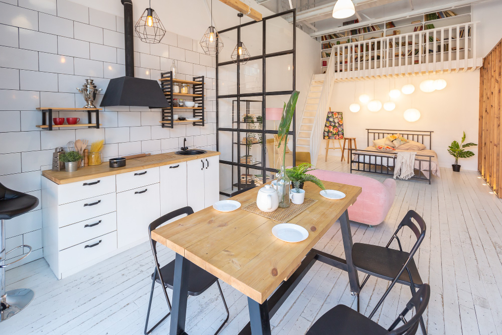 Salon cuisine ouverte pour un espace convivial
